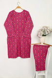 CPTP-16A-Pink | 2Pc Cotton Printed Dress With Trouser