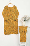 CPTP-15B-Mustard | 2Pc Cotton Printed Dress With Trouser