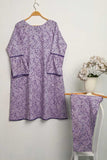 CPTP-17B-Purple | 2Pc Cotton Printed Dress With Trouser