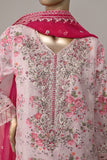DSO-001C-Baby Pink - Roheen Luxe | 3Pc Ready to Wear Oraganza Embroidered Dress