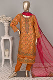 DSO-003A-Orange - Roheen Luxe | 3Pc Ready to Wear Oraganza Embroidered Dress