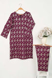 CPTP-14B-Maroon | 2Pc Cotton Printed Dress With Trouser