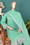SC-366B-Sea Green - Sparkling | 3Pc Cambric Embroidered & Printed Dress