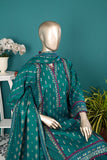 ICP-010-Dull Green| 3Pc Ready to Wear Printed Cotton Dress