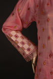 EM-18A- PINK - RUBI | 3Pc Raw Silk Embroidered Dress