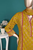 ICP-007-Mustard | 3Pc Ready to Wear Printed Cotton Dress