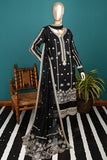 SC-349B-Black - Saltanat | 3Pc Cotton Embroidered & Printed Dress