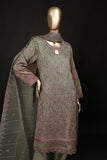 EM-19A-Grey - ALMIRAH | 3Pc Mysoori Jacquard Embroidered Dress