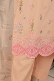 SC-366A-Peach - Sparkling | 3Pc Cambric Embroidered & Printed Dress
