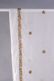 R19-F104-Off White - 3 Pc Semi Unstitched Chiffon Embroidered