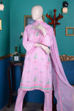 Paris (SC-10A-Light Pink) | Embroidered Un-stitched Cambric Dress with Chiffon Dupatta