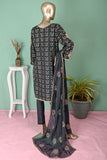 Triangle Flow (SC-78F-DarkGrey) Embroidered Cambric Dress with Embroidered Chiffon Dupatta