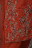SC-157D-Orange - Princess | 3Pc Cotton Embroidered & Printed Dress