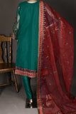 EM-10A-Turquoise - Mughal e Azam | 3 Pc Unstitched Embroidered Dress