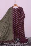 SC-216A-Purple-Dulhaniya | 3Pc Cotton Embroidered & Printed Dress