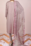 Rose Garden-(SC-98B-Blush) 3Pc Embroidered & Printed Un-Stitched Cotton Dress With Embroidered Chiffon Dupatta