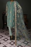 GLS-8A-Cyan - Imperial Craft | 3Pc Embroidered Un-stitched Chiffon Dress