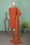 SC-291A-Rust - Unicorn | 3Pc Cotton Embroidered & Printed Dress
