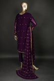 GLS-14B-Purple - Tooty Fruity | 3Pc Embroidered Un-stitched Chiffon Dress