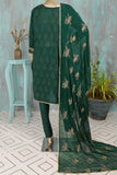 SC-157F-Green - Princess | 3Pc Cotton Embroidered & Printed Dress