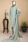 SC-277A-Cyan - Parizaad | 3Pc Cotton Embroidered & Printed Dress