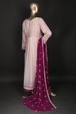 GLS-15B-Pink - Cindrella | 3Pc Embroidered Un-stitched Chiffon Dress