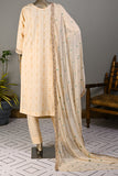 SC-19C-Peach - Umbrella | 3Pc Cotton Embroidered & Printed Dress