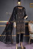 Grace (BZ-10A) | Black 3 Pc Unstitched Embroidered Cambric Dress with Embroidered Chiffon Dupatta