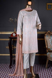 Grace (BZ-10B) | White 3 Pc Unstitched Embroidered Cambric Dress with Embroidered Chiffon Dupatta