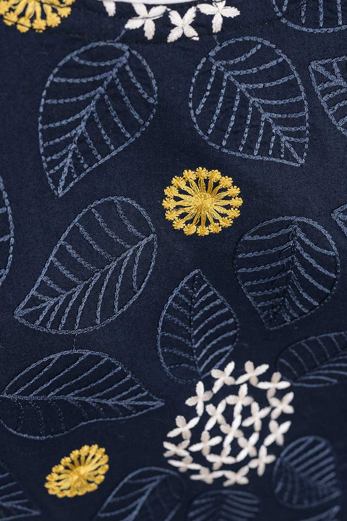 Snow Leaf (SC-16B-Blue) Embroidered Un-Stitched Cambric Dress With Chiffon Dupatta