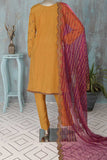 SC-267A-Mustard - Manto | 3Pc Raw Silk Embroidered & Printed Dress