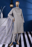Stone Wash (SC-86A-Light Grey) Embroidered Un-Stitched Cambric Dress With Embroidered Chiffon Dupatta