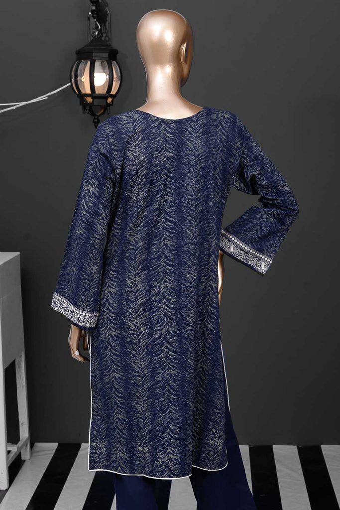 Snow Leaf (SC-16B-Blue) Embroidered Un-Stitched Cambric Dress With Chiffon Dupatta
