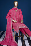 Queen Dots (SC-97B-Pink) Embroidered Cambric Dress with Embroidered Chiffon Dupatta