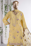 Fuwaara (SC-56A-Yellow) Embroidered Cambric Dress with Embroidered Chiffon Dupatta