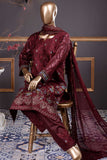 Arri Jaal (SC-24D-Maroon) Embroidered Un-Stitched Cambric Dress With Embroidered Chiffon Dupatta
