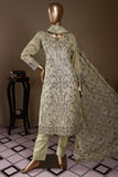SC-223A-Green - Divine Glory | 3Pc Cotton Embroidered & Printed Dress