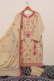 SC-217B-Skin - Anarkali | 3Pc Cotton Embroidered & Printed Dress