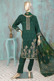 SC-157F-Green - Princess | 3Pc Cotton Embroidered & Printed Dress