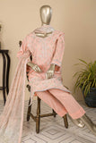 SC-285B-Pink-Sawera | 3Pc Cotton Embroidered & Printed Dress