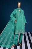 Queen Dots (SC-97A-Cyan) Embroidered Cambric Dress with Embroidered Chiffon Dupatta