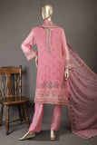 GLS-13A-Pink - Sunset | 3Pc Embroidered Un-stitched Chiffon Dress