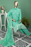 SC-306B-SeaGreen - Lucifer | 3Pc Cotton Embroidered & Printed Dress