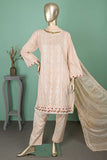 SC-290A-Peach - Belle | 3Pc Cotton Embroidered & Printed Dress