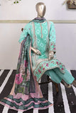 SC-260B-SeaGreen - Laal Qila | 3Pc Cotton Embroidered & Printed Dress