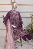 SC-262B-Purple - Zero Point | 3Pc Cotton Embroidered & Printed Dress