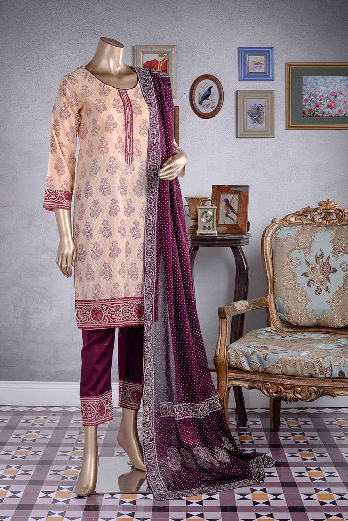 Traditionalist (RL-1B) | Unstitched Printed Lawn Suit with Jacquard Lawn Printed Dupatta