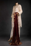 Dynamism (EM-1B) | 3 Pc Mysoori Embroidered Dress with Handicraft Pearl work