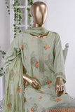 Fuwaara (SC-56B-Light Green) Embroidered Cambric Dress with Embroidered Chiffon Dupatta
