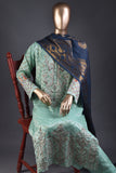 Quixotic Essence (AEC-1B-Greenish) - 3 Pc Unstitched Mysoori Jacquard Embroidered Dress